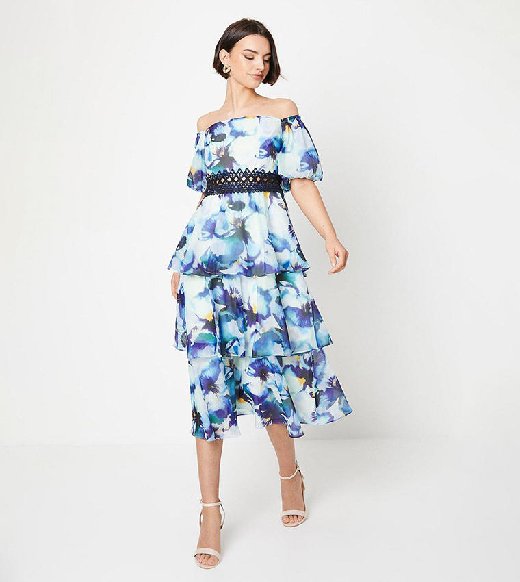 Fashion oasis blue bardot dress