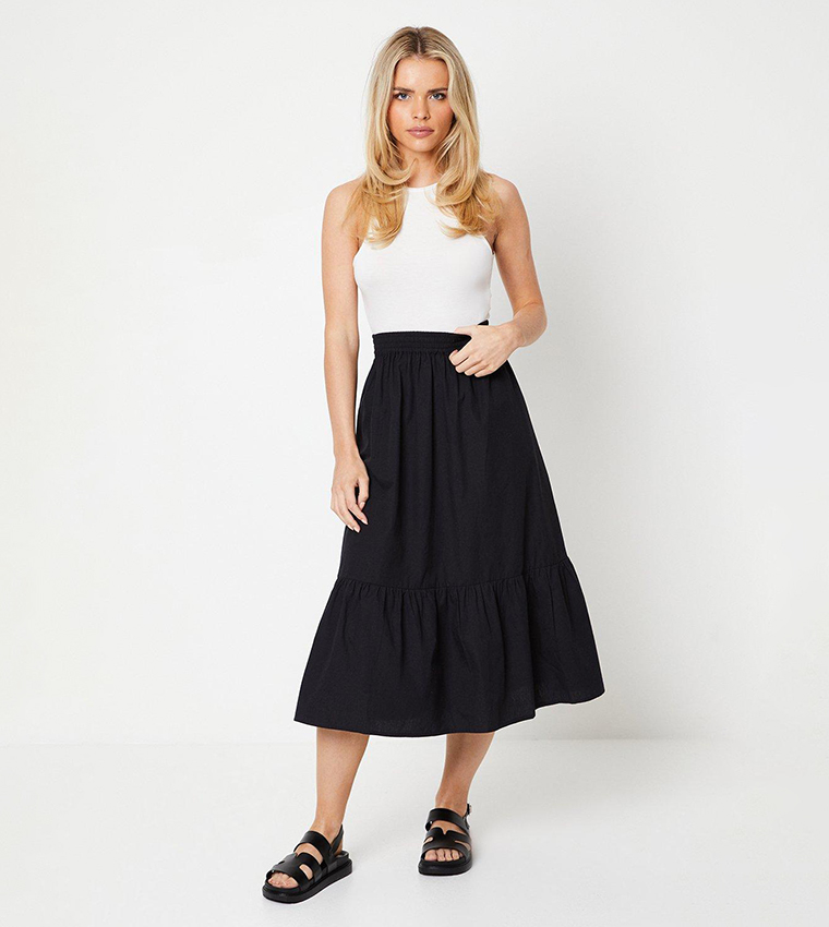 تنورة ميدي بخصر مطاطي 