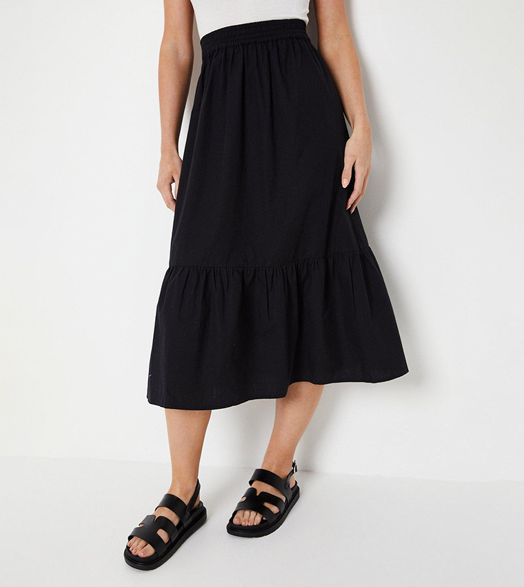 تنورة ميدي بخصر مطاطي 