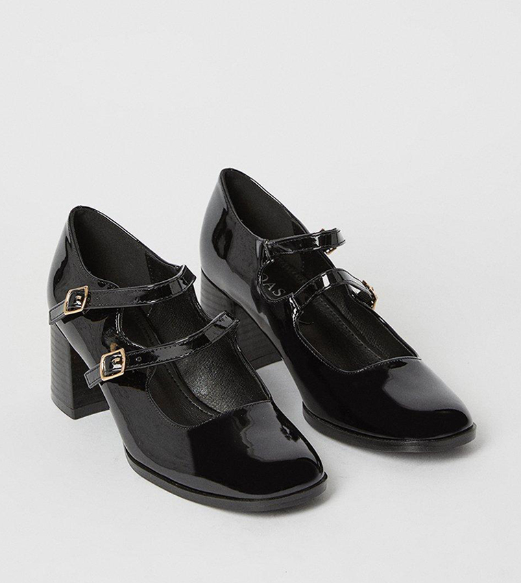 Valerie Square Toe Double Strap Mary Jane Pumps