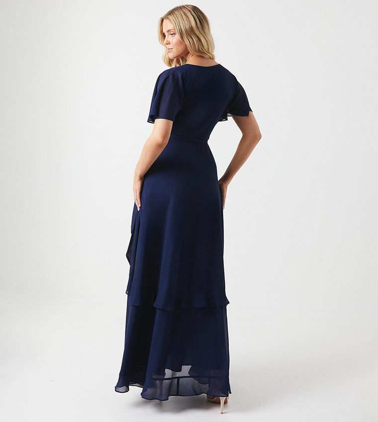 navy cocktail & party dresses Blue Sequin-Lace Formal Dress: La Femme 31836 Navy / 4 Features an extraordinary front YGroup_shaw-off Color:Baby Blue Striped & Navy Contrast Plus Size Poplin Color