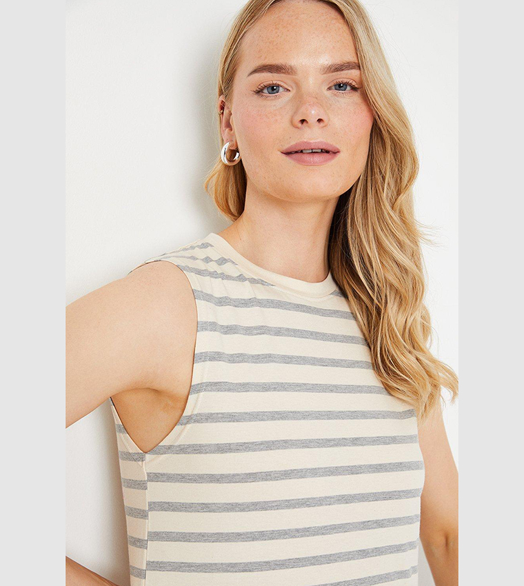 Dakota | Short Sleeve Striped Tiered Midi Dress main image 1