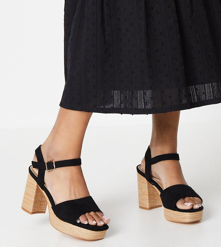 Floral Tapestry Raffia Platform Sandals - Oasis Society
