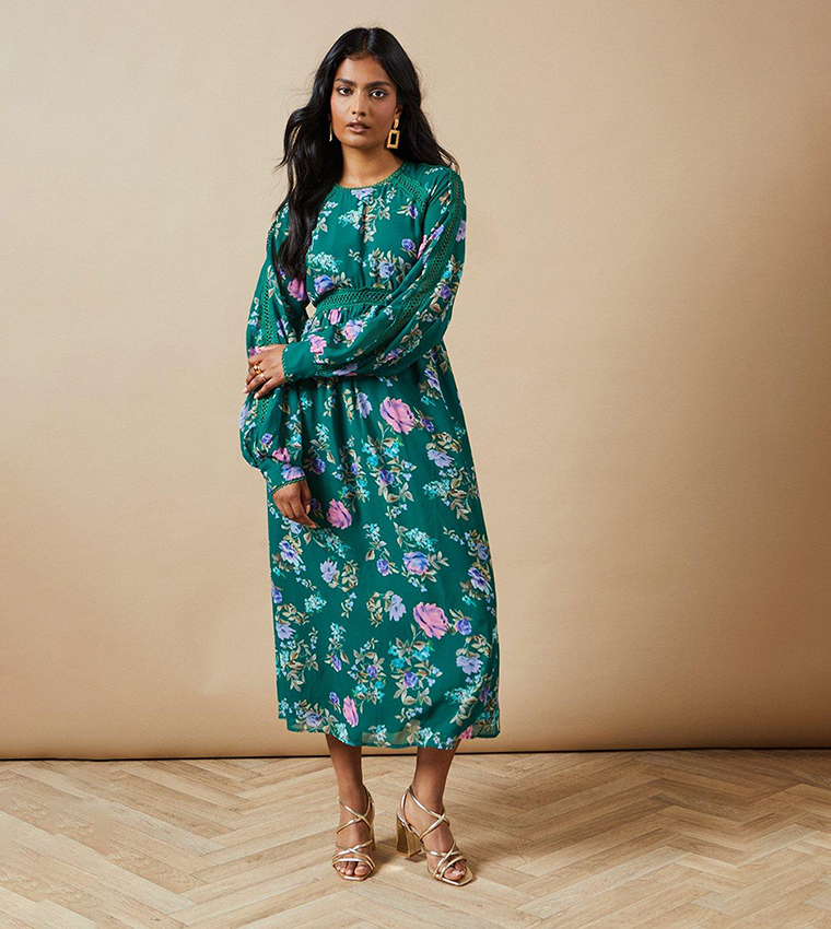 【新品タグ付き】Tostalgic Clothing floral dress JULIANNA DRESS - GREEN : FLORAL : ROCCOCO FLORAL – Tiger Mist USA