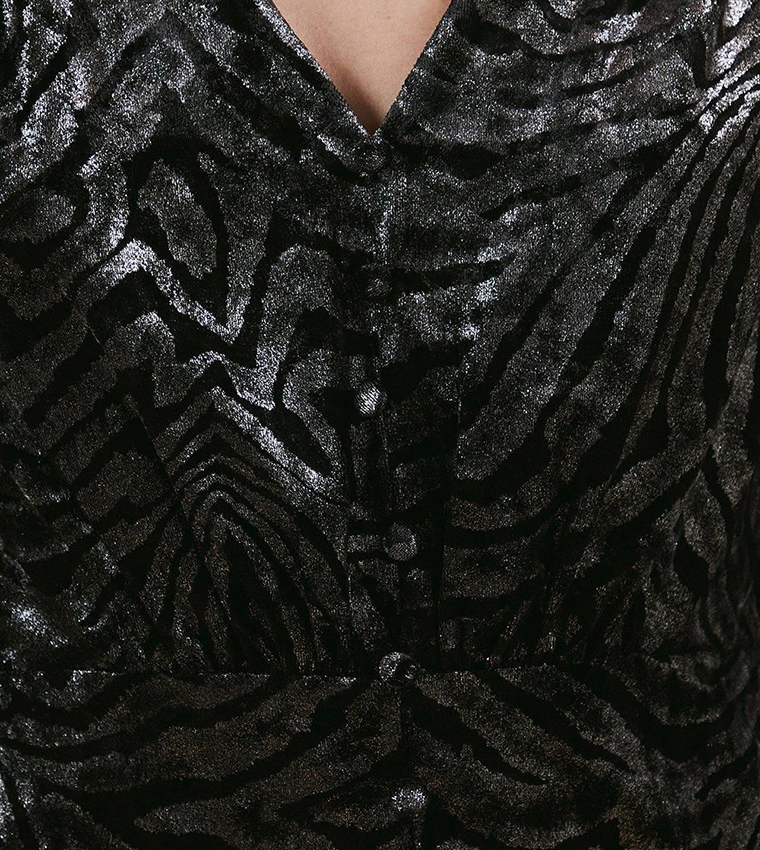 Devore Balloon Sleeves Mini Dress
