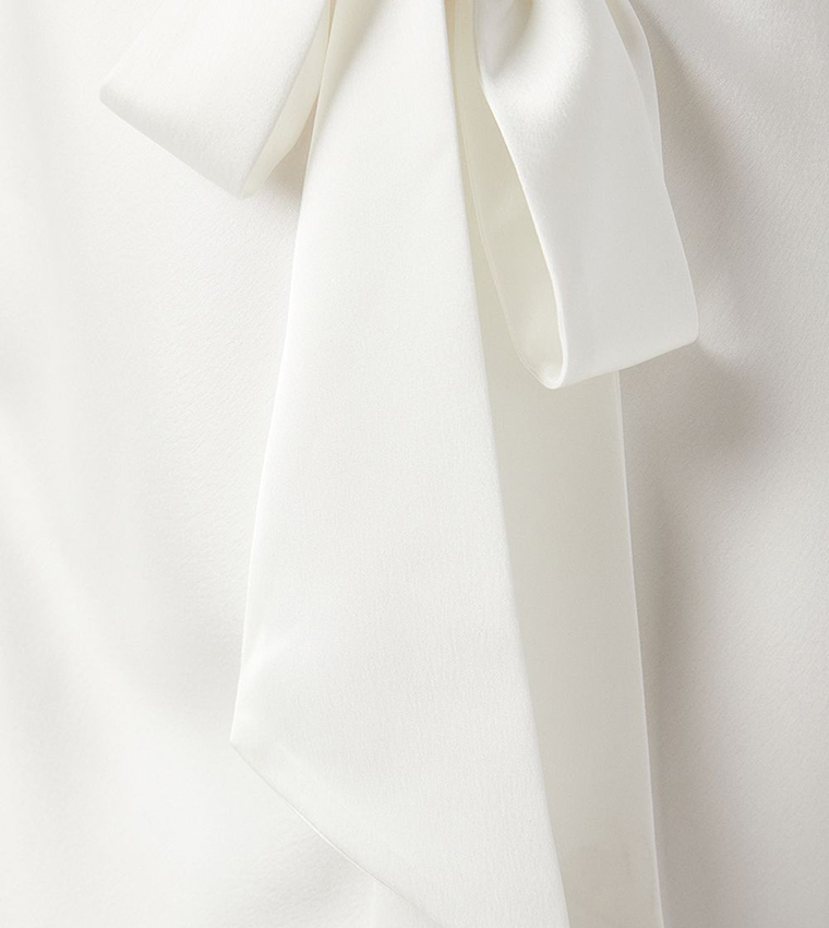 Open Back Long Sleeves Satin Wedding Dress