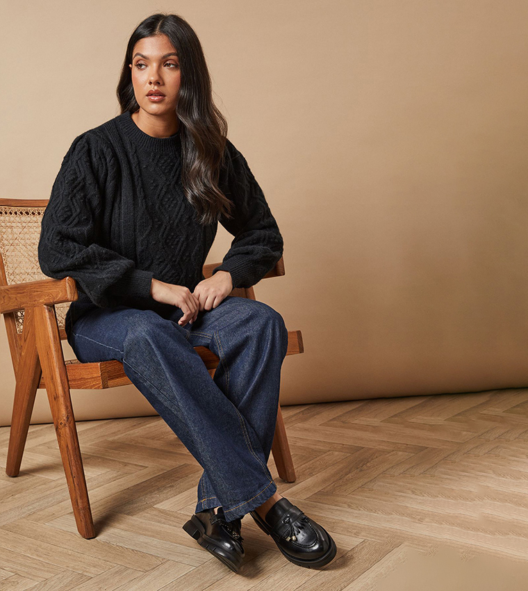 Leather Brooke Tassel Detail Chunky Loafers