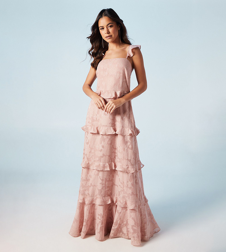 Georgette Patterned Bridesmaids Dress