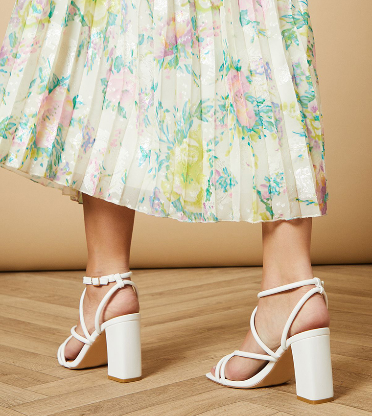 Molly Faux Leather Strappy Block Heel Sandals
