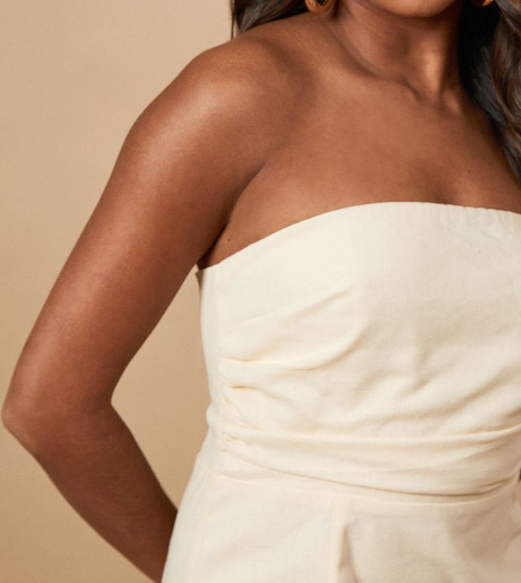 Solid Strapless Maxi Dress