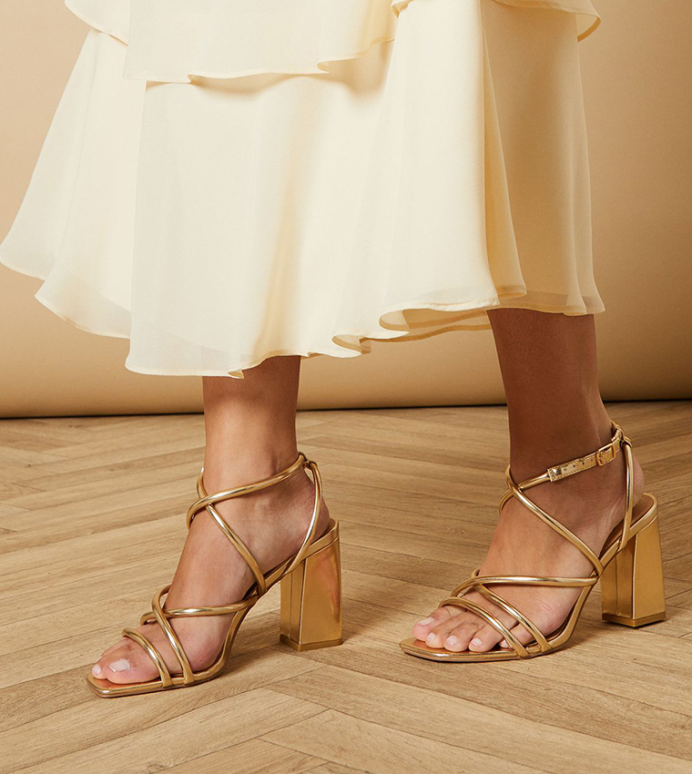 Mandy Cross Strap Platform Heel Sandals