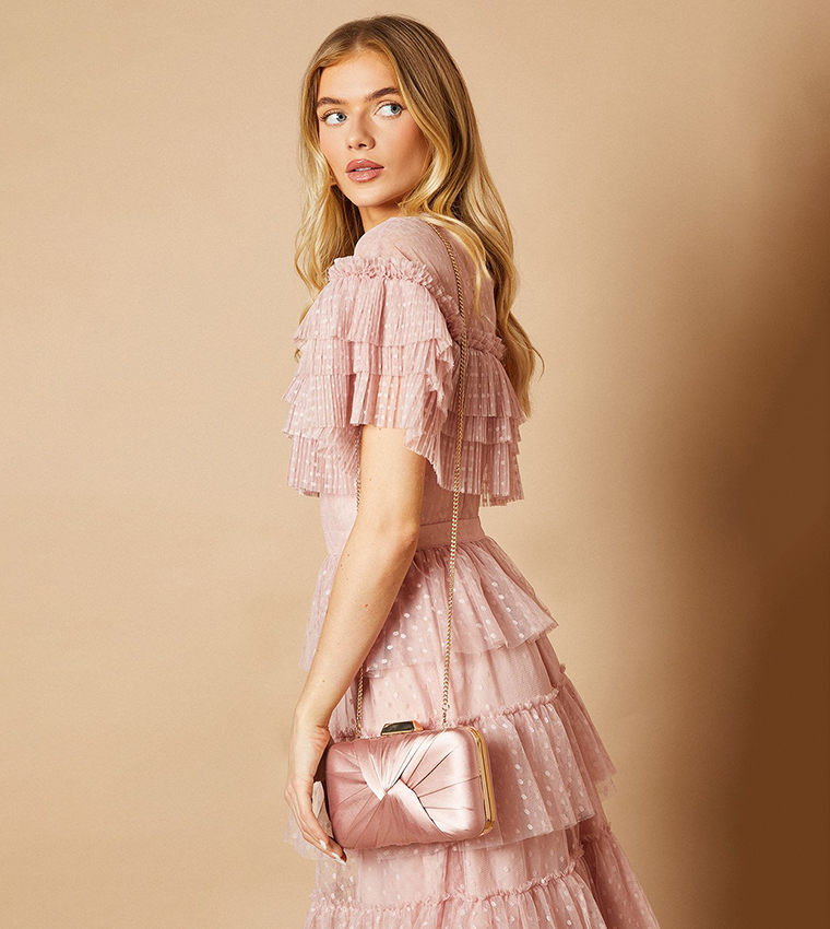 Beauty Satin Twist Clutch Bags