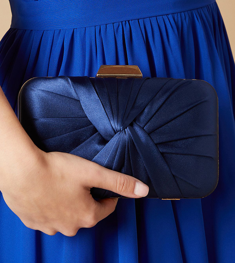 Satin Twist Clutch Bag
