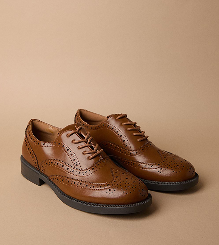 Sanya Brogue Detail Lace Up Formal Shoes