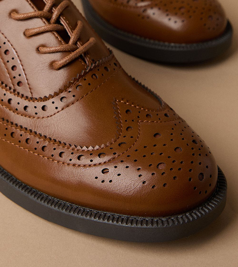 Sanya Brogue Detail Lace Up Formal Shoes