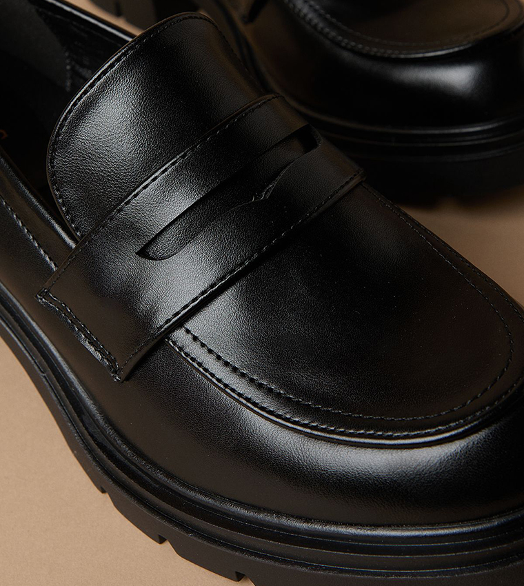 Berit Medium Heel Chunky Penny Loafer Pumps