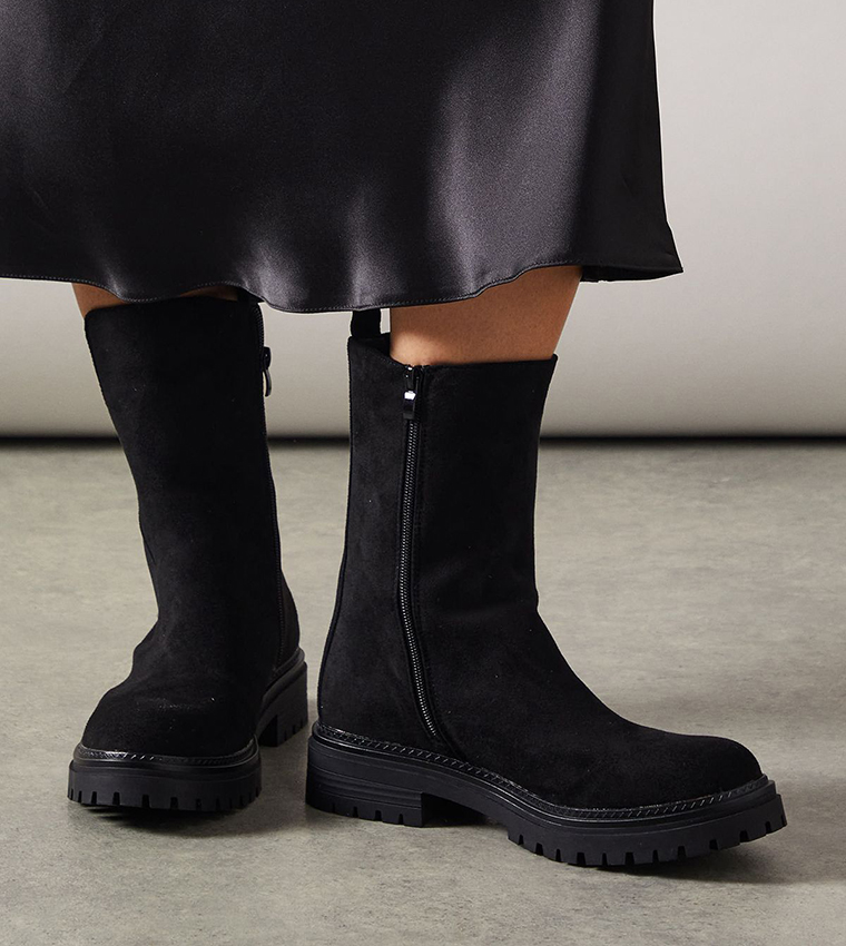 Martine Faux Suede Chunky Ankle Boots