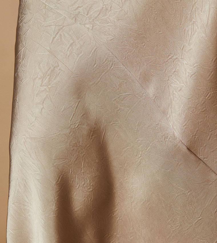 Satin Seam Detail Bias Cut Skirt