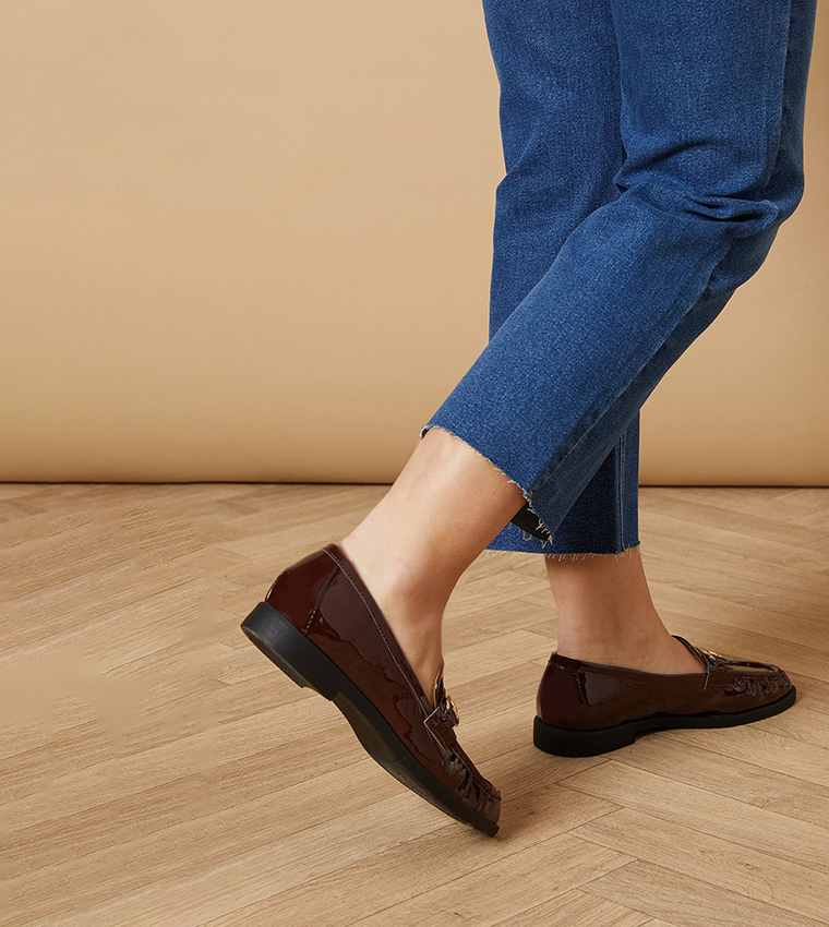 Brynn Faux Leather Snaffle Detail Loafers