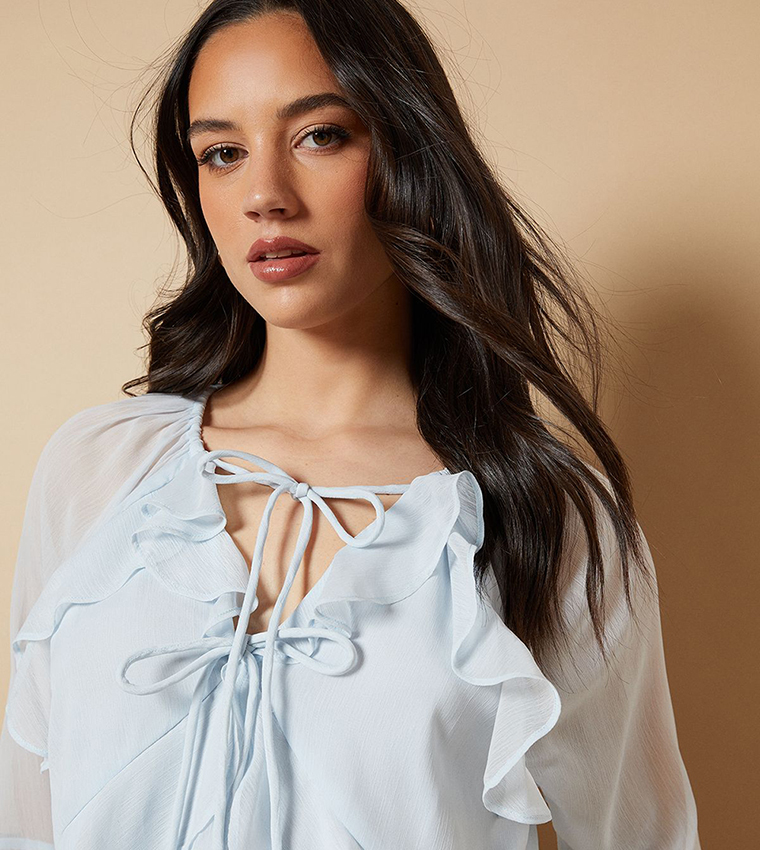 Boho Ruffle Bell Sleeves Top