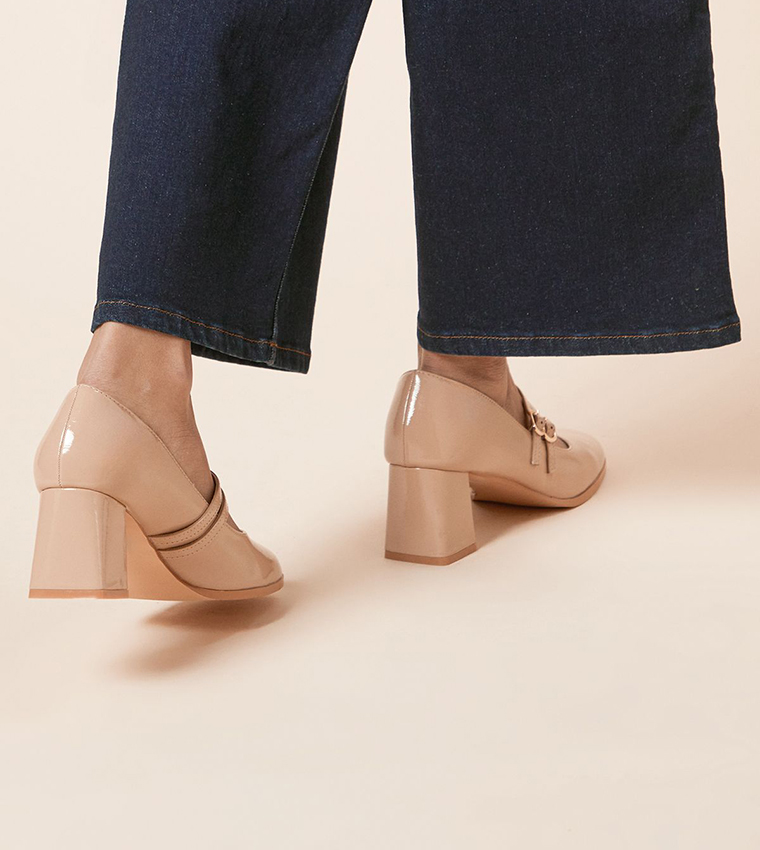 Catalina Patent Double Block Heel Mary Jane Pumps