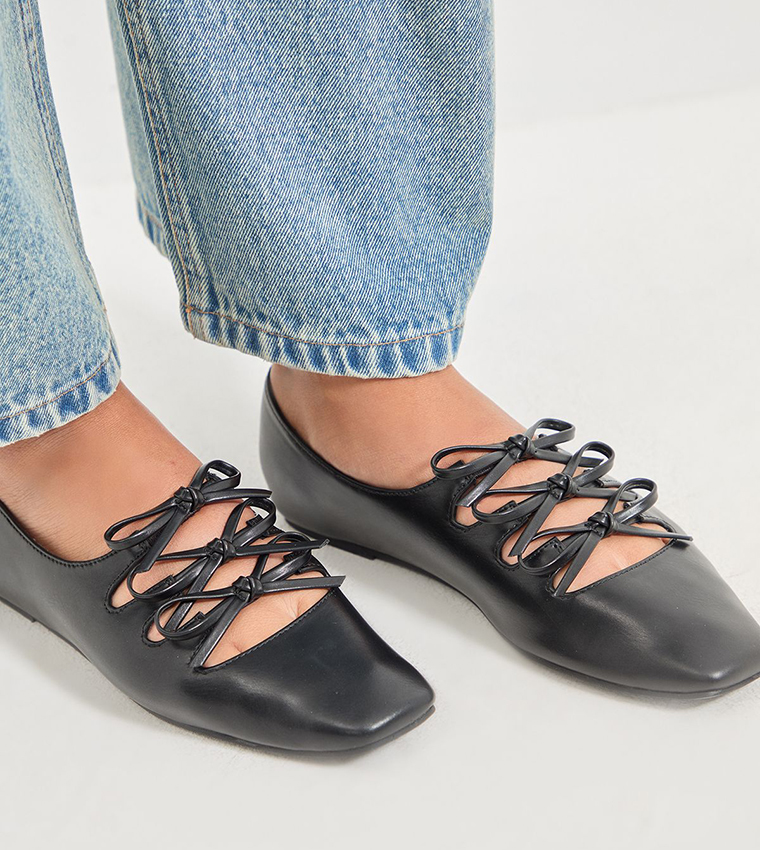 Darielle Faux Leather Multi Bow Mary Jane Shoes