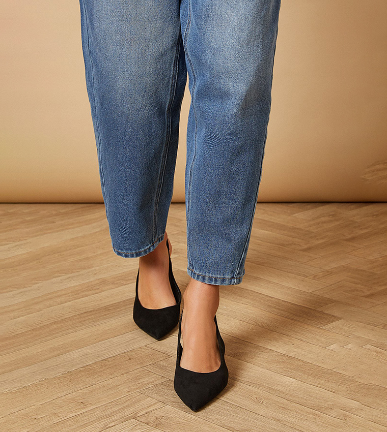 Adair Faux Suede Slingback Kitten Heel Pumps