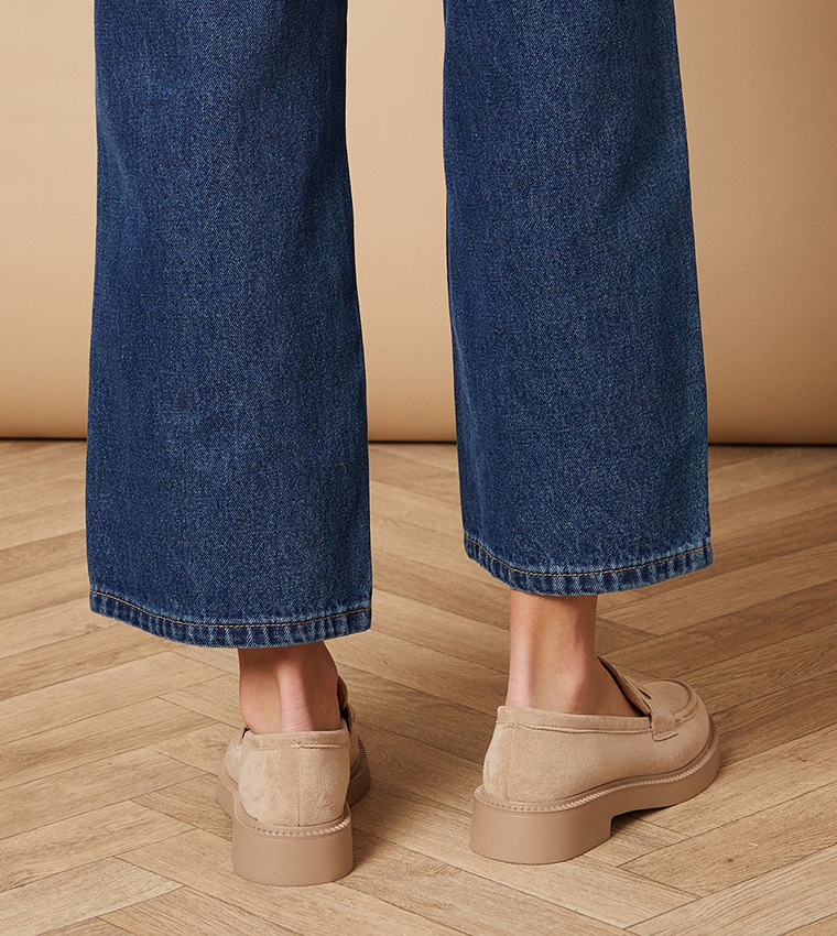Bettie Faux Suede Chunky Penny Loafers
