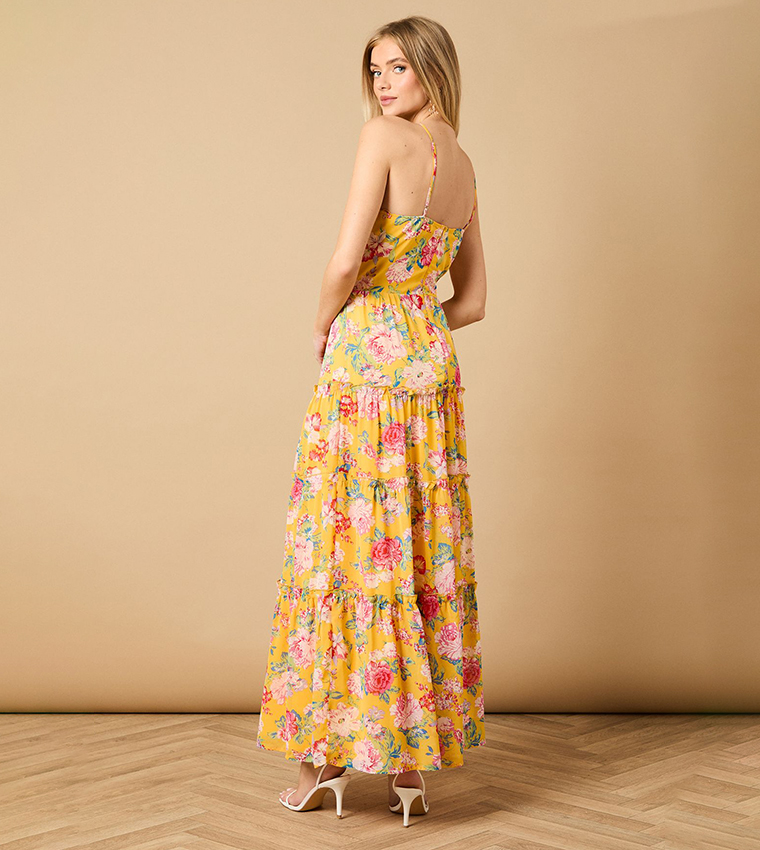 Rosette Detail Halterneck Midi Dress