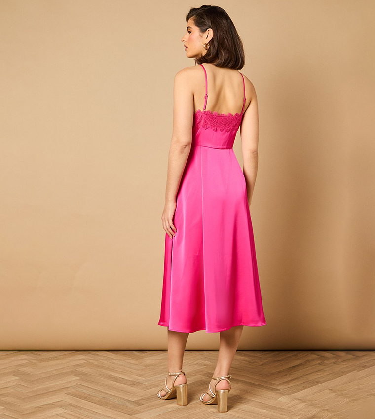 Lace Detail Midi Prom Dress