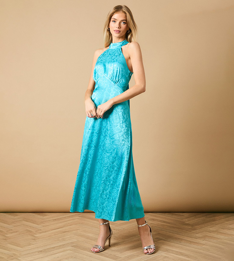 Bias Halterneck Midi Dress