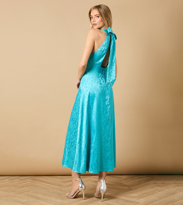 Bias Halterneck Midi Dress