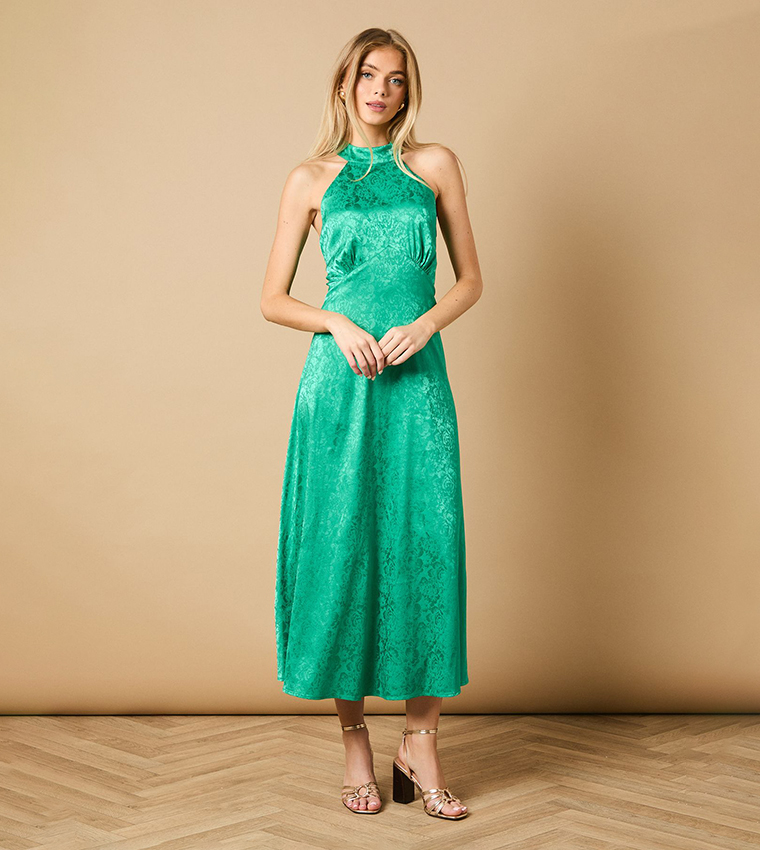 Bias Halterneck Midi Dress