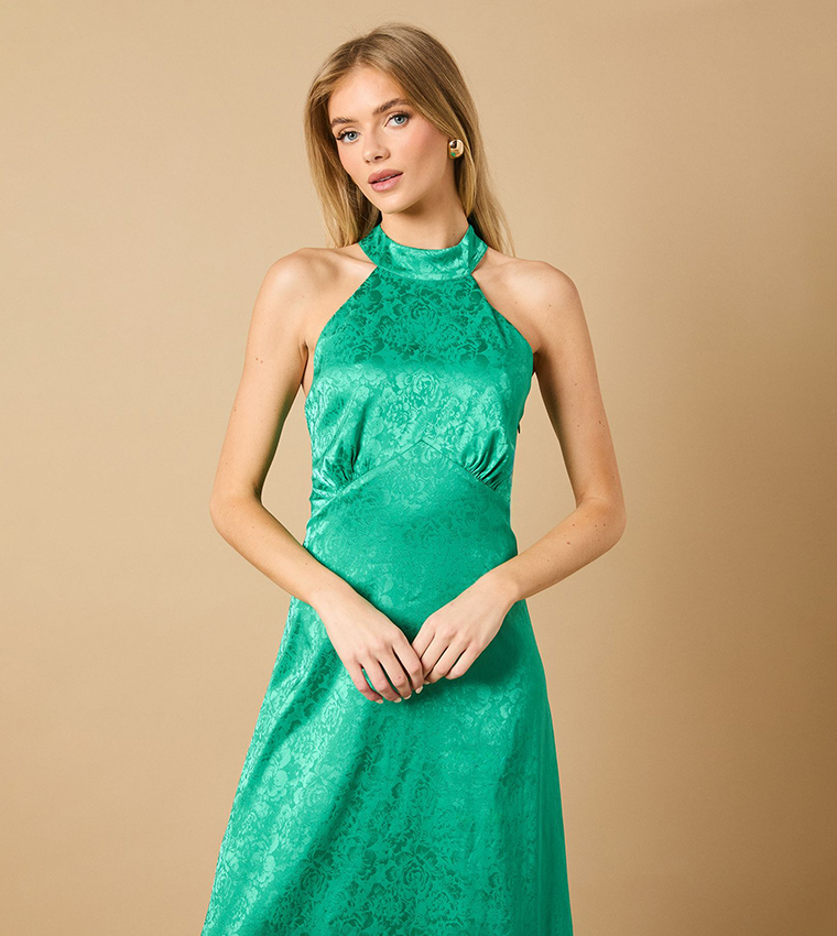 Bias Halterneck Midi Dress
