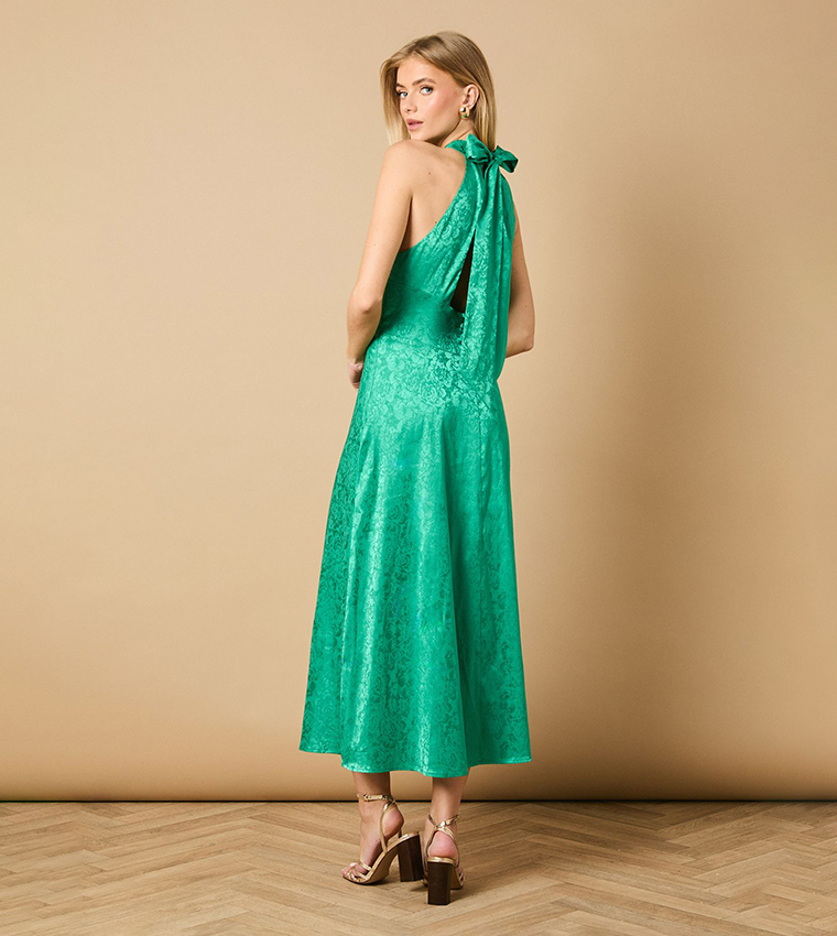 Bias Halterneck Midi Dress