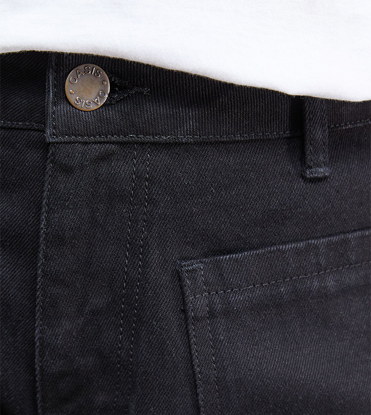 Pocket Detail Straight Fit Jeans