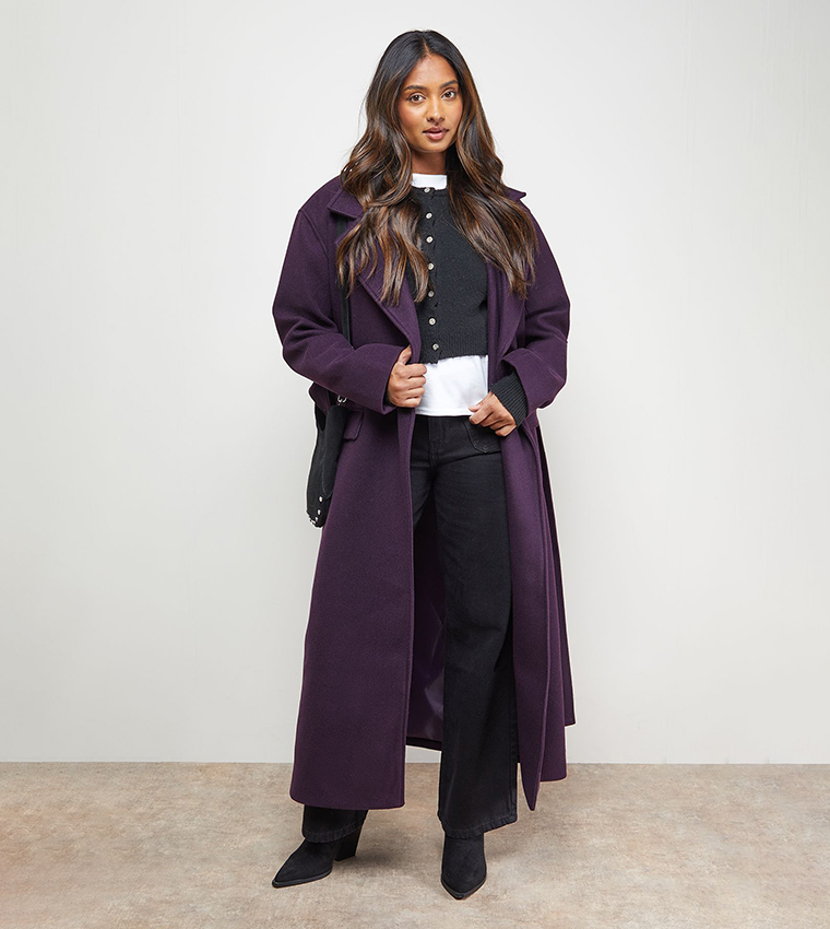 Tie Belt Detail Long Sleeves Coat