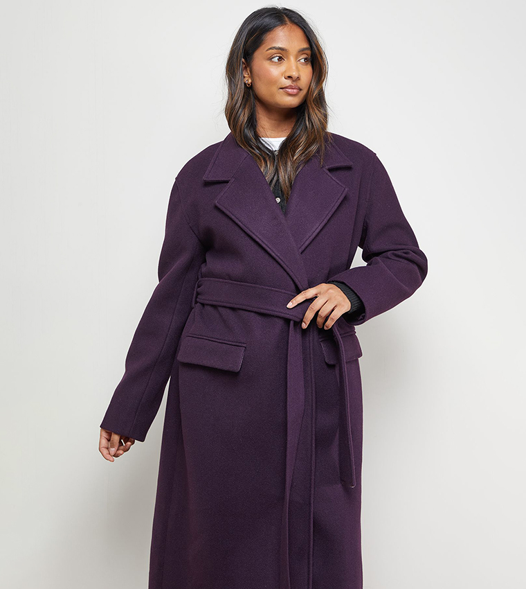 Tie Belt Detail Long Sleeves Coat