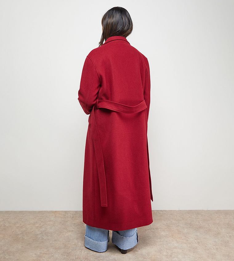 Tie Belt Detail Long Sleeves Coat