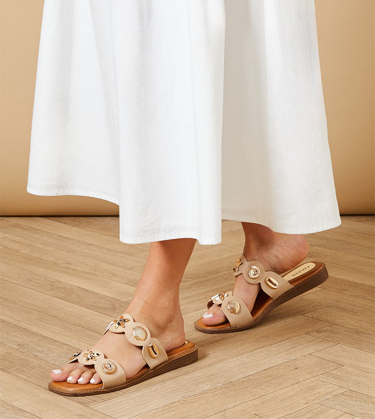 صندل جلد صناعي بشريط 