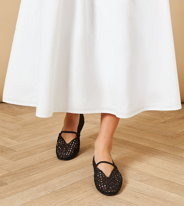 Lacey Open Weave Mary Jane Shoes