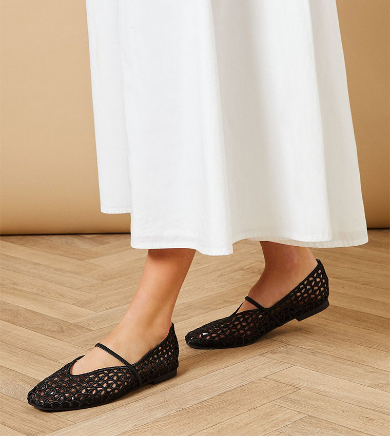 Lacey Open Weave Mary Jane Shoes