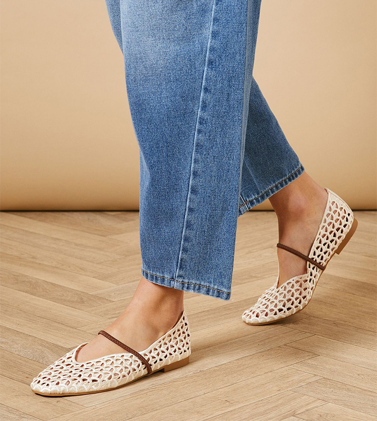 Lacey Open Weave Mary Jane Shoes