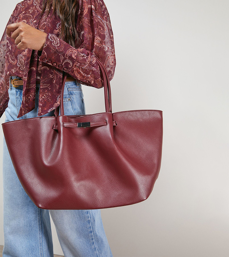 Topic Faux Leather Tote Bag