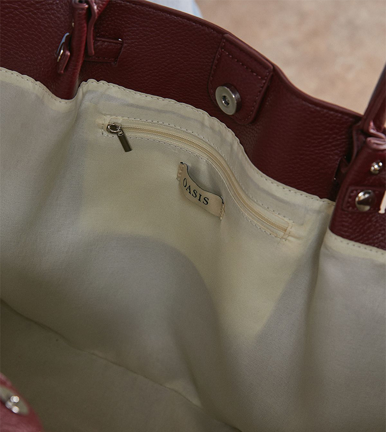 Topic Faux Leather Tote Bag