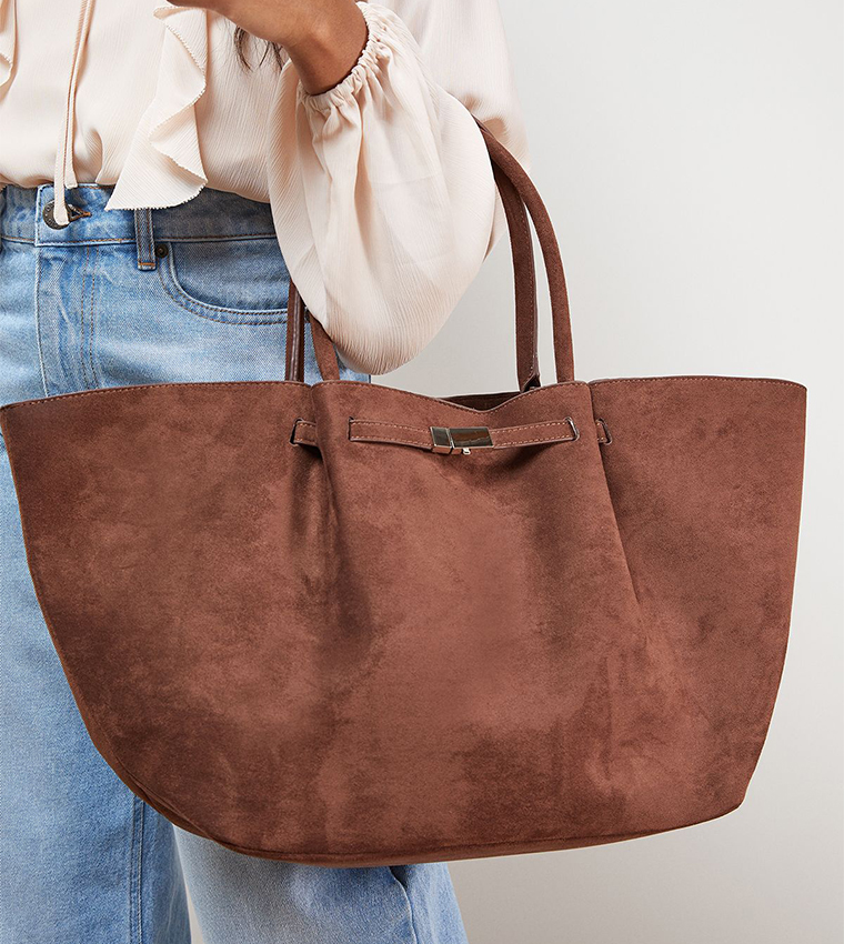 Topic Faux Suede Tote Bag