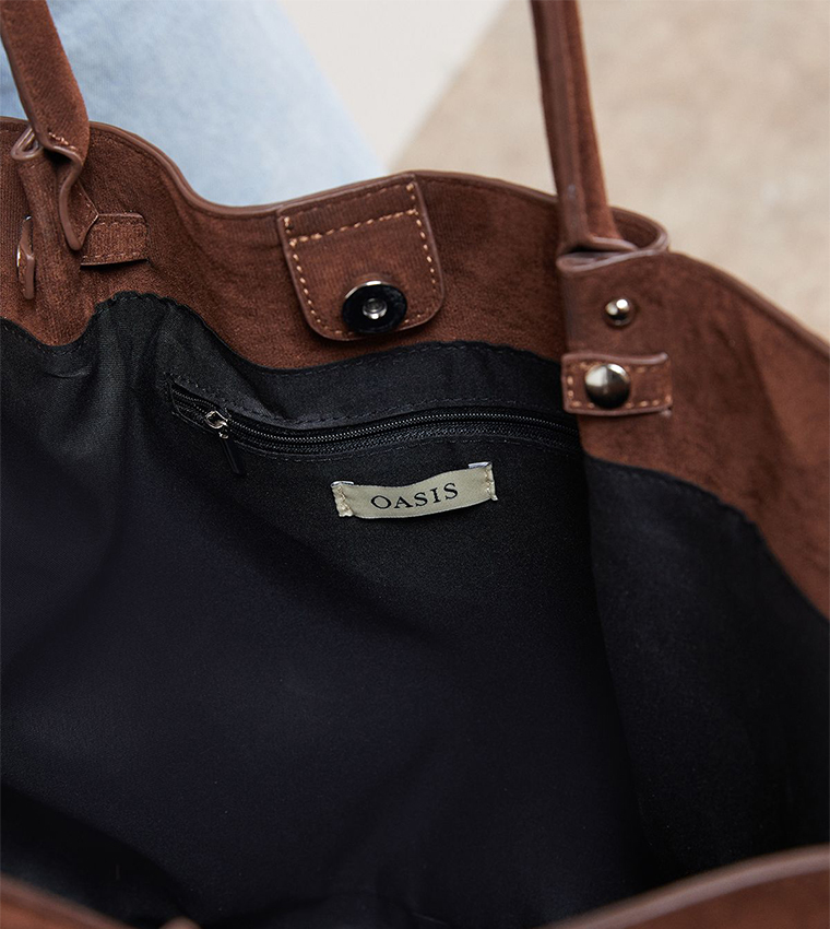 Topic Faux Suede Tote Bag