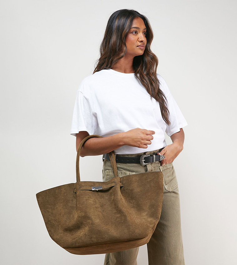 Topic Faux Suede Tote Bag