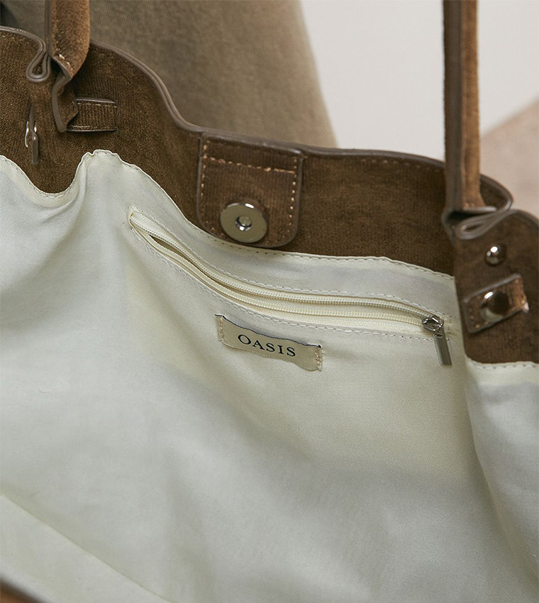 Topic Faux Suede Tote Bag