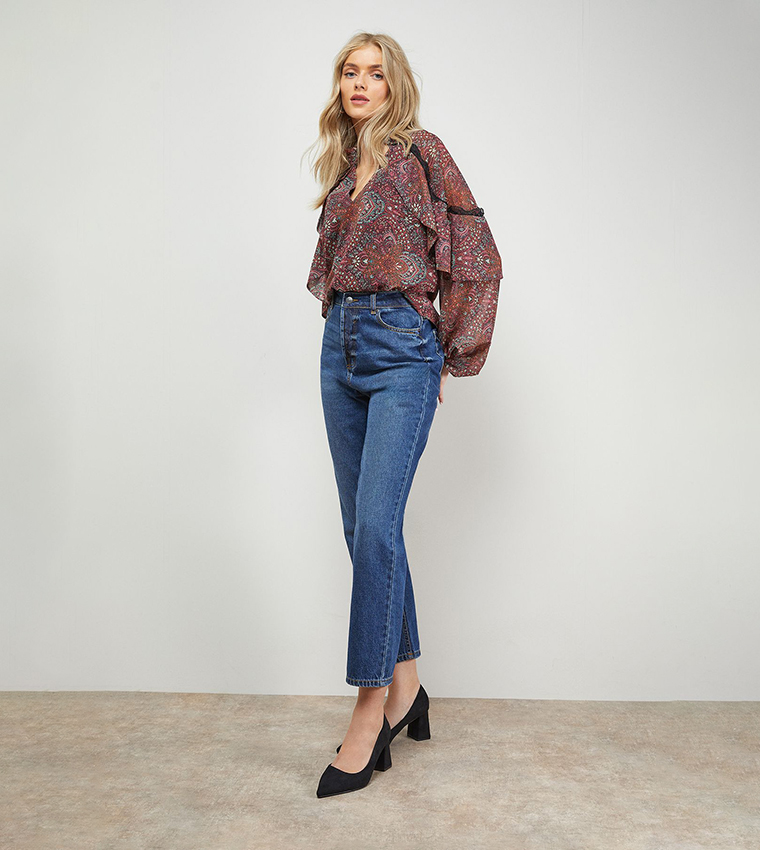 Val Faux Suede Pointed Toe Block Heel Pumps